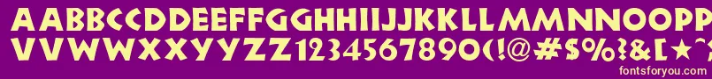 HeartwoodDisplaySsi Font – Yellow Fonts on Purple Background