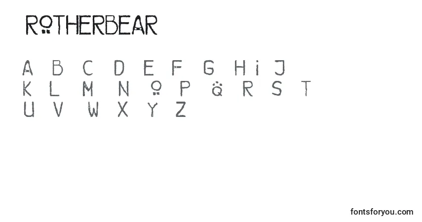 A fonte Brotherbear – alfabeto, números, caracteres especiais