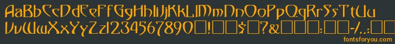 フォントKlingondagger – 黒い背景にオレンジの文字