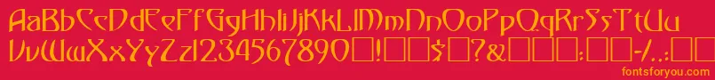 Klingondagger Font – Orange Fonts on Red Background