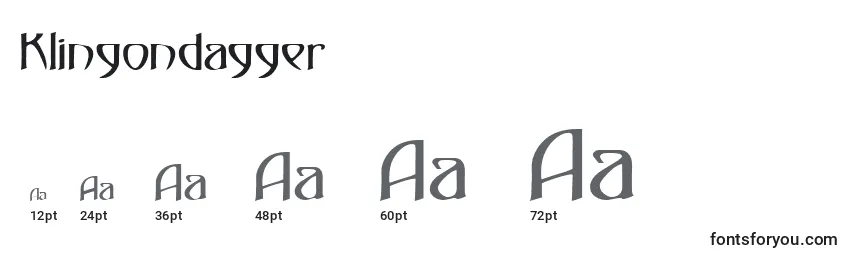 sizes of klingondagger font, klingondagger sizes