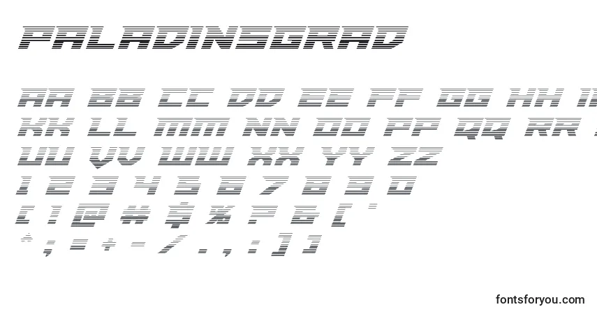 Schriftart Paladinsgrad – Alphabet, Zahlen, spezielle Symbole