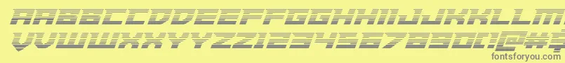 Paladinsgrad-fontti – harmaat kirjasimet keltaisella taustalla