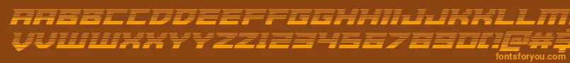 Paladinsgrad-Schriftart – Orangefarbene Schriften auf braunem Hintergrund
