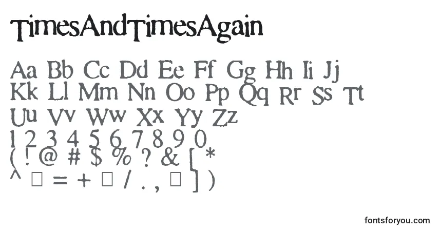 A fonte TimesAndTimesAgain – alfabeto, números, caracteres especiais