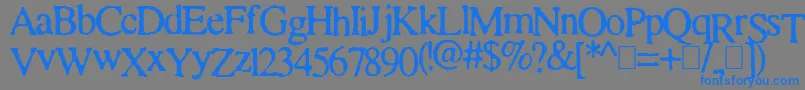 フォントTimesAndTimesAgain – 灰色の背景に青い文字