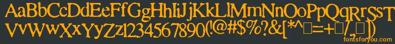 フォントTimesAndTimesAgain – 黒い背景にオレンジの文字