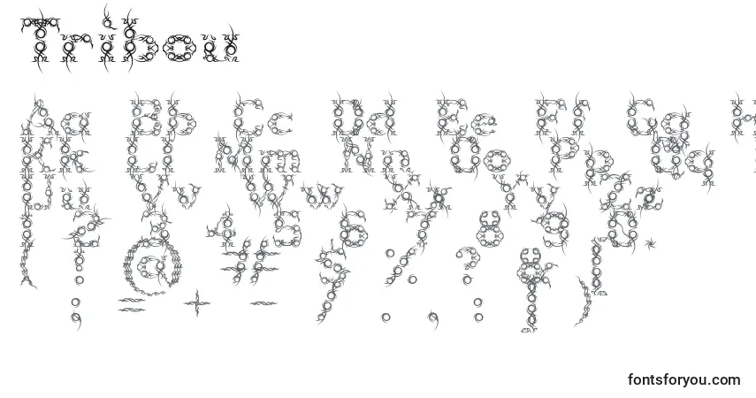 Schriftart Tribou – Alphabet, Zahlen, spezielle Symbole