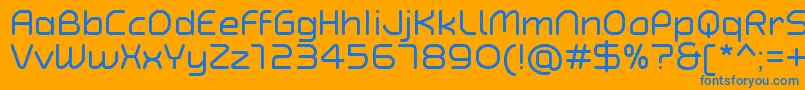 TypoAngularRoundedRegularDemo Font – Blue Fonts on Orange Background
