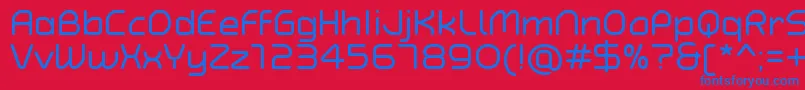 TypoAngularRoundedRegularDemo-fontti – siniset fontit punaisella taustalla