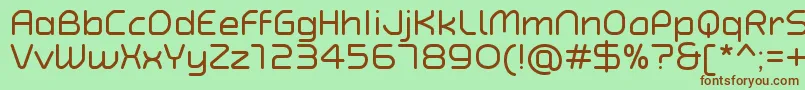 Шрифт TypoAngularRoundedRegularDemo – коричневые шрифты на зелёном фоне
