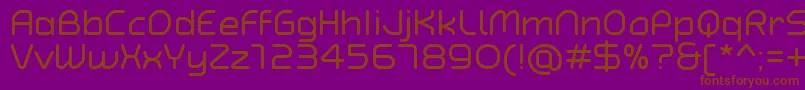 TypoAngularRoundedRegularDemo-Schriftart – Braune Schriften auf violettem Hintergrund