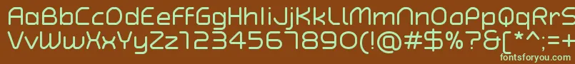 TypoAngularRoundedRegularDemo-fontti – vihreät fontit ruskealla taustalla
