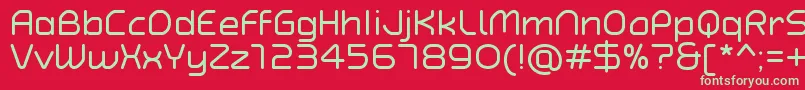 TypoAngularRoundedRegularDemo Font – Green Fonts on Red Background