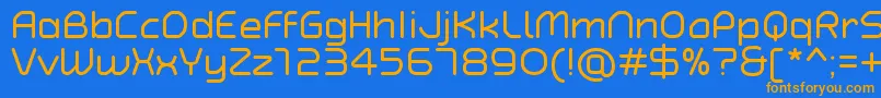 TypoAngularRoundedRegularDemo Font – Orange Fonts on Blue Background