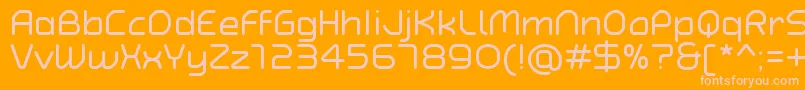 TypoAngularRoundedRegularDemo-Schriftart – Rosa Schriften auf orangefarbenem Hintergrund