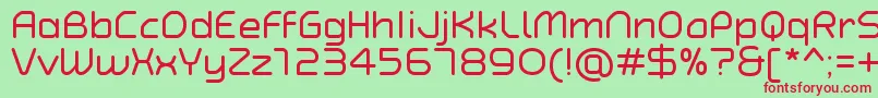 TypoAngularRoundedRegularDemo-fontti – punaiset fontit vihreällä taustalla
