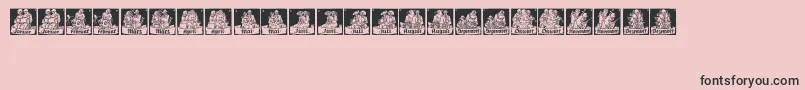 fuente MonatsVignetten1 – Fuentes Negras Sobre Fondo Rosa