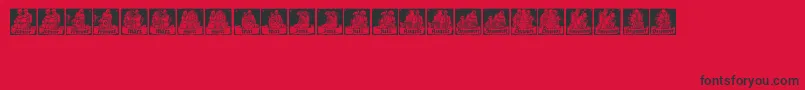 MonatsVignetten1 Font – Black Fonts on Red Background