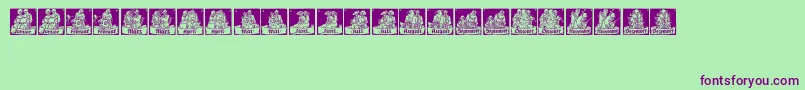 More about MonatsVignetten1 Font MonatsVignetten1 Font – Purple Fonts on Green Background
