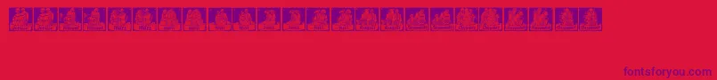 MonatsVignetten1 Font – Purple Fonts on Red Background