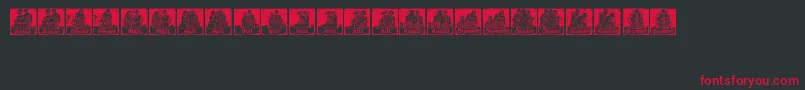 MonatsVignetten1 Font – Red Fonts on Black Background