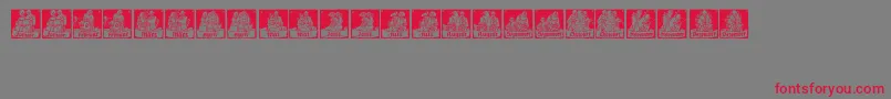 MonatsVignetten1-Schriftart – Rote Schriften auf grauem Hintergrund