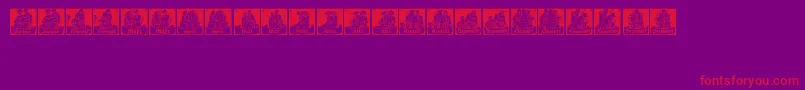 MonatsVignetten1 Font – Red Fonts on Purple Background