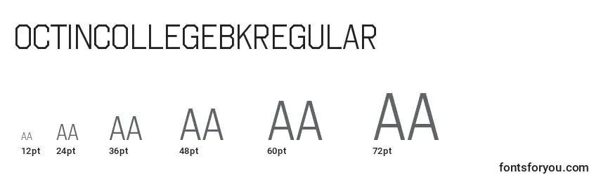 Размеры шрифта OctincollegebkRegular