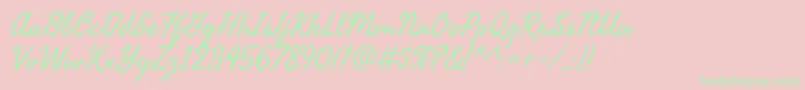 SeaweedscriptRegular Font – Green Fonts on Pink Background
