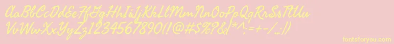 SeaweedscriptRegular Font – Yellow Fonts on Pink Background