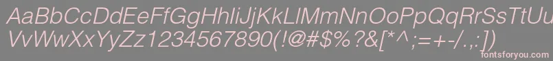 HelioslightcItalic Font – Pink Fonts on Gray Background