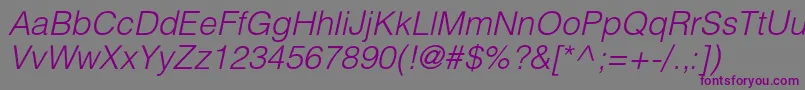 HelioslightcItalic Font – Purple Fonts on Gray Background
