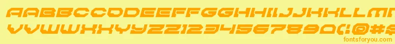 Pulsarclasssolidexpandital Font – Orange Fonts on Yellow Background