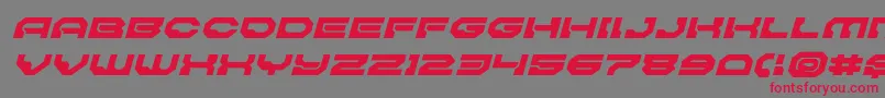 フォントPulsarclasssolidexpandital – 赤い文字の灰色の背景