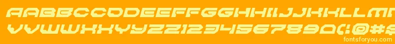 Pulsarclasssolidexpandital Font – Yellow Fonts on Orange Background