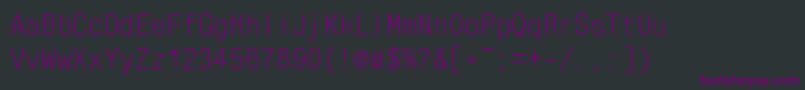 Więcej informacji o czcionce MonocondensedRegular Czcionka MonocondensedRegular – fioletowe czcionki na czarnym tle