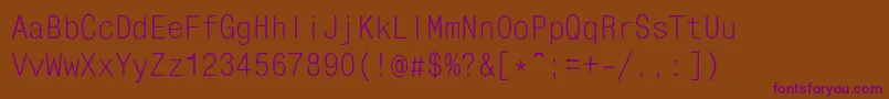 MonocondensedRegular Font – Purple Fonts on Brown Background