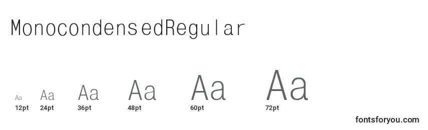 MonocondensedRegular Font Sizes
