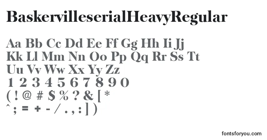 A fonte BaskervilleserialHeavyRegular – alfabeto, números, caracteres especiais