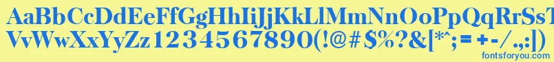 BaskervilleserialHeavyRegular Font – Blue Fonts on Yellow Background