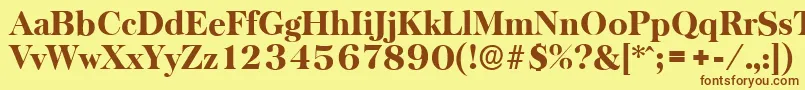 BaskervilleserialHeavyRegular Font – Brown Fonts on Yellow Background