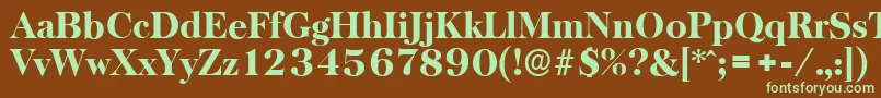 BaskervilleserialHeavyRegular Font – Green Fonts on Brown Background