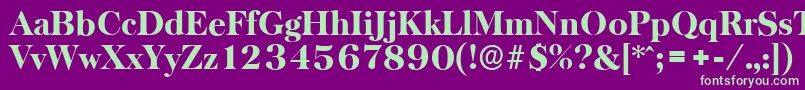 BaskervilleserialHeavyRegular Font – Green Fonts on Purple Background