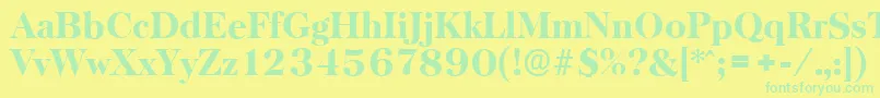 BaskervilleserialHeavyRegular Font – Green Fonts on Yellow Background