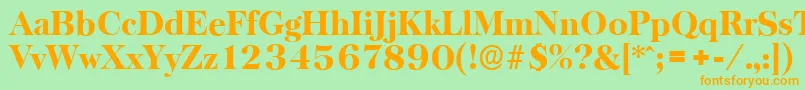 BaskervilleserialHeavyRegular Font – Orange Fonts on Green Background