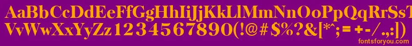 BaskervilleserialHeavyRegular Font – Orange Fonts on Purple Background