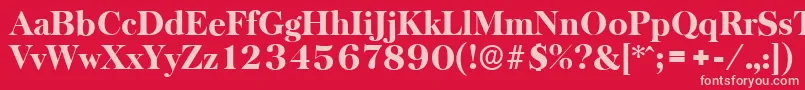 BaskervilleserialHeavyRegular Font – Pink Fonts on Red Background