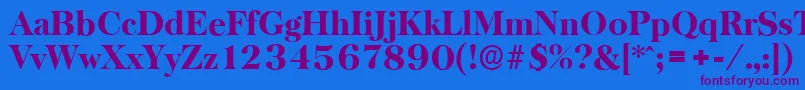 BaskervilleserialHeavyRegular-Schriftart – Violette Schriften auf blauem Hintergrund