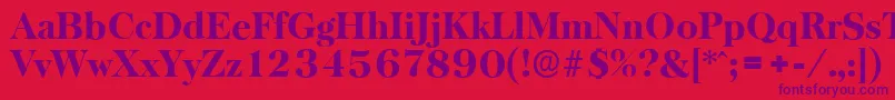BaskervilleserialHeavyRegular Font – Purple Fonts on Red Background